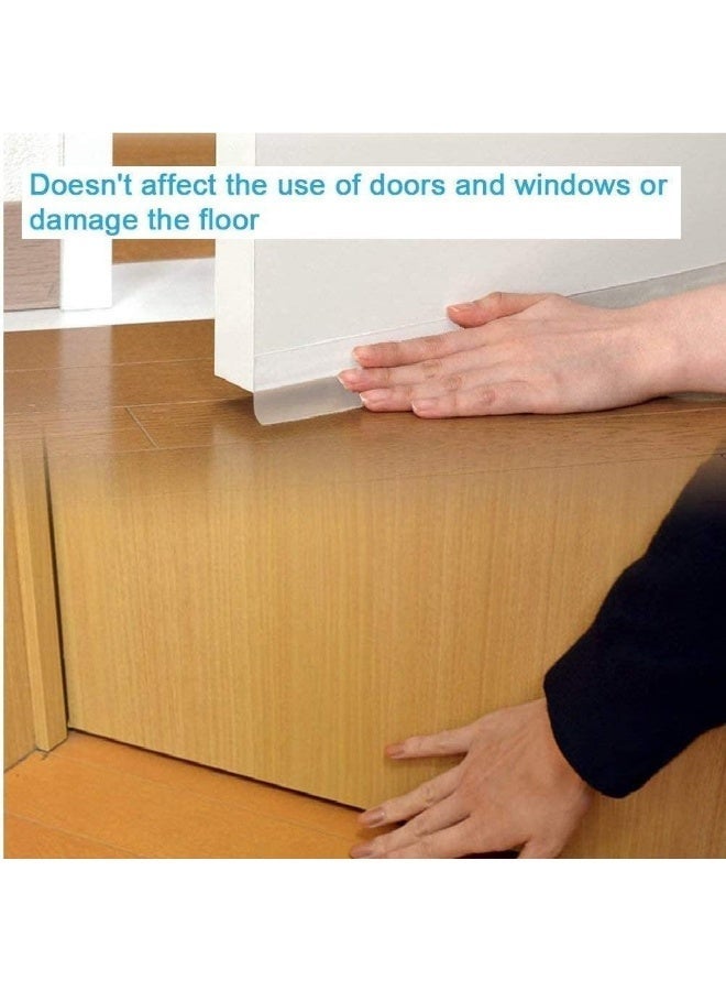 ChicAbode 2 Pcs Silicone Seal Strip, Transparent Weather Stripping, for Door, Window, Cupboards and Wardrobes, Waterproof, Windproof, Dust Proof, Soundproof, Insect Proof, 5 m Long (Width 3.5cm) - Image 4